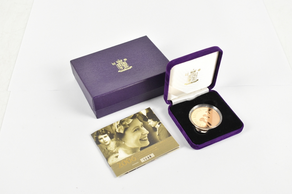 THE ROYAL MINT; a 2006 Her Majesty Queen Elizabeth II 80th birthday gold proof crown, 22ct gold, - Image 3 of 3