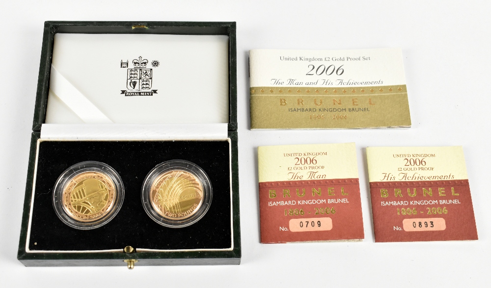 THE ROYAL MINT; a United Kingdom £2 gold proof set 2006, Brunel The Man and his Achievements,