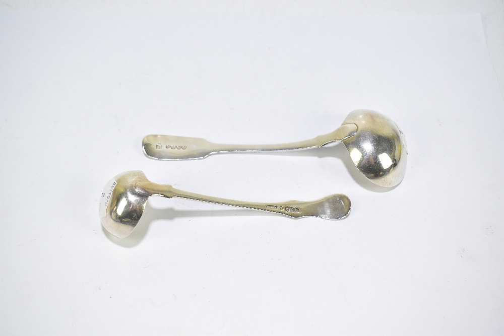 JOHN MUIR; a George IV hallmarked silver sauce ladle in the Kings pattern, Glasgow 1829, and further - Image 2 of 5