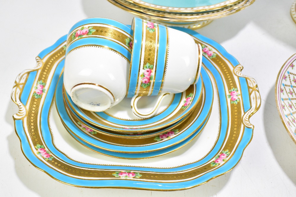MINTON, a late 19th century blue and white and gilt part tea service, comprising two sandwich - Image 2 of 16