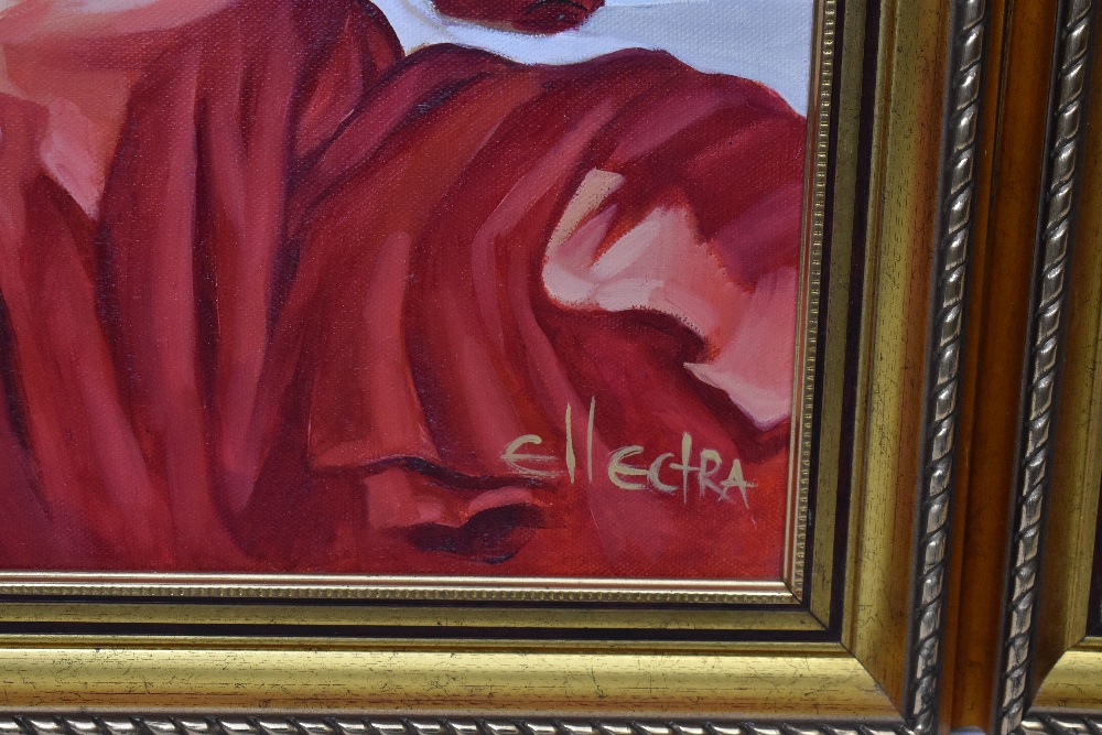 ELECTRA; two oil on canvas, portraits of maidens, each signed lower right, 60 x 49.5cm, with a Marie - Image 4 of 4