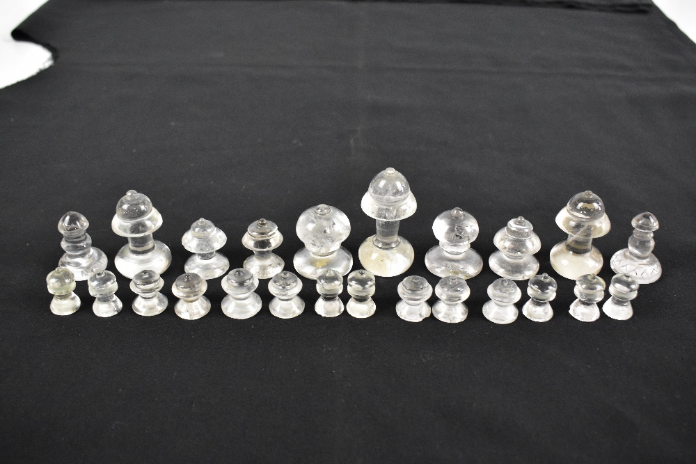A decorative figural chess set and a rock crystal part chess set (eight pieces absent). - Image 5 of 5