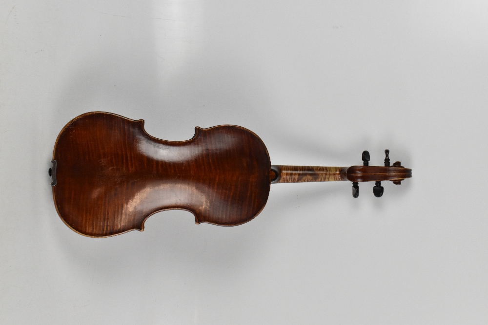 A full size violin labelled 'Vincentius Postiglione Me Fecit Neapoli 1886', with two-piece back, - Image 5 of 18