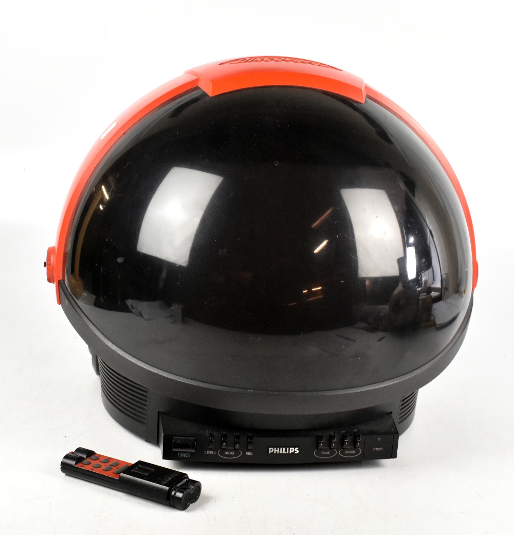 PHILLIPS; a vintage Space Helmet Discoverer television, with remote control (2). NB: Designed in