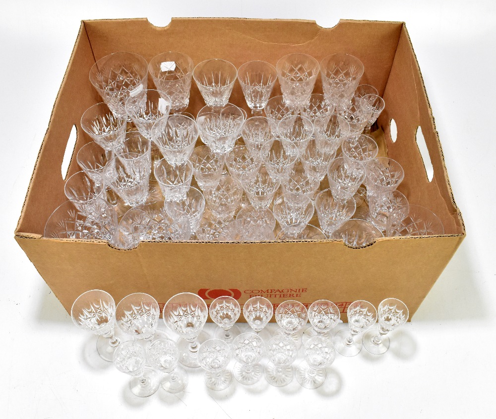 A large collection of cut glassware including Stuart and Webb examples.