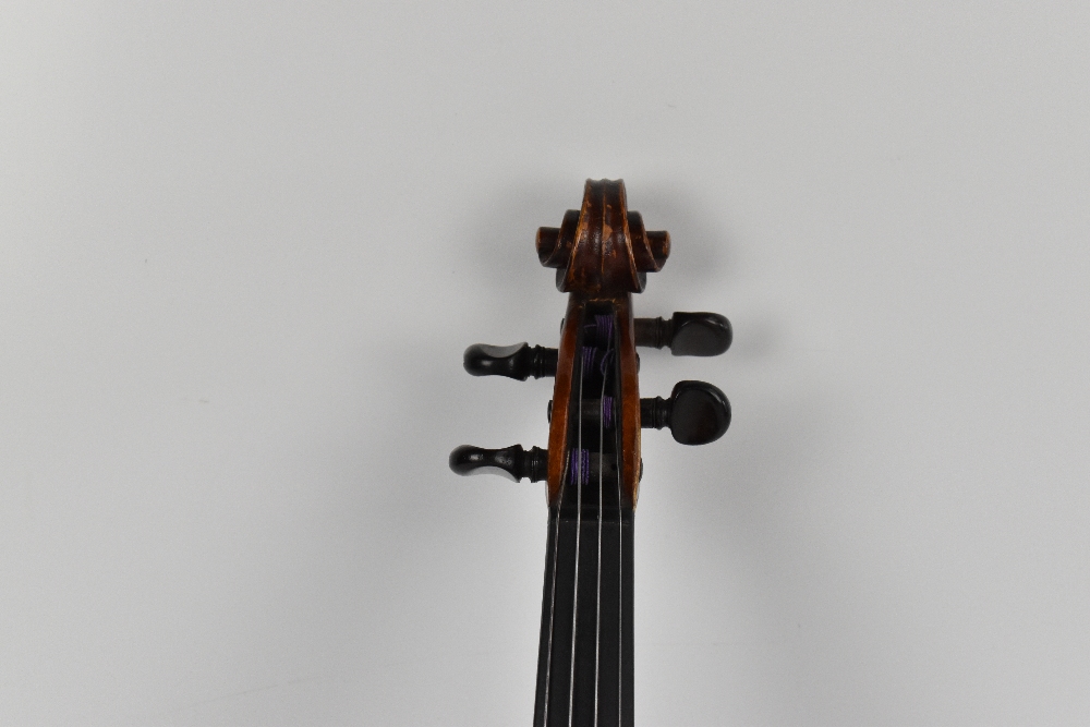 A full size violin labelled 'Vincentius Postiglione Me Fecit Neapoli 1886', with two-piece back, - Image 2 of 18