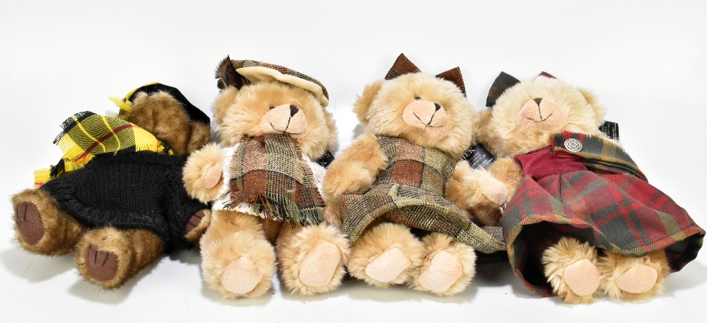 RONNIE HECK; four modern plush bears, including an example wearing Scottish dress with Celtic brooch - Image 2 of 2