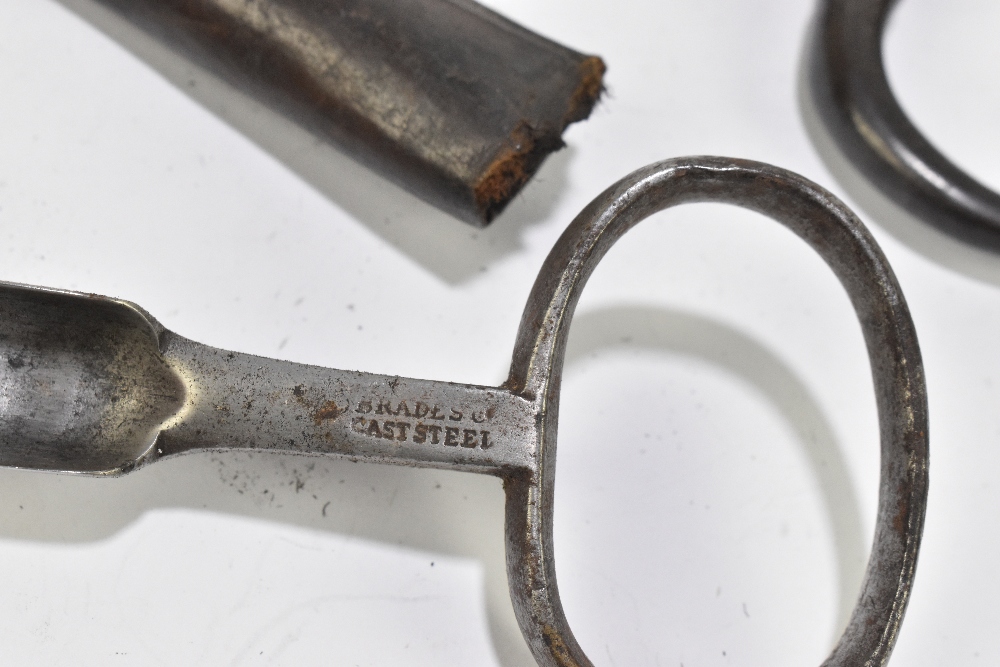 A 19th century steel sugar loaf cutter, together with a nutcracker and horse hoof cleaning tool. - Image 2 of 2