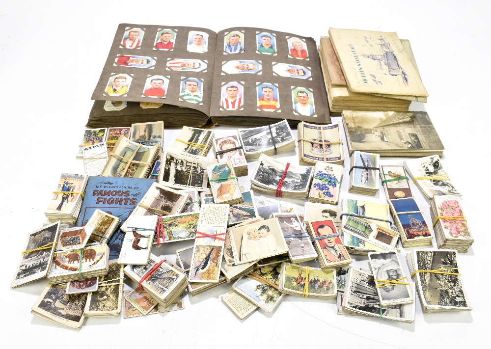 A collection of assorted cigarette cards, various brands including Wills, Players, also a quantity