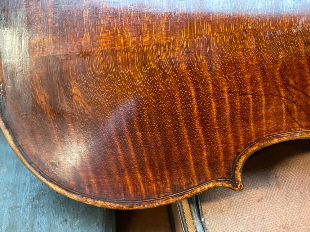 A full size violin labelled 'Vincentius Postiglione Me Fecit Neapoli 1886', with two-piece back, - Image 12 of 18