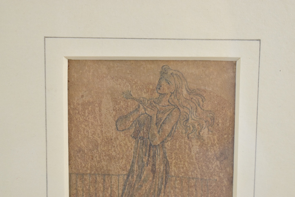 WILLIAM DE MORGAN (1839-1917); pencil drawing heightened in white, study of a martyr, unsigned, 12.5 - Image 6 of 7
