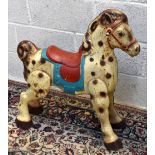 A vintage tin fairground horse from Teignmouth, length 70cmAdditional InformationThe item has been