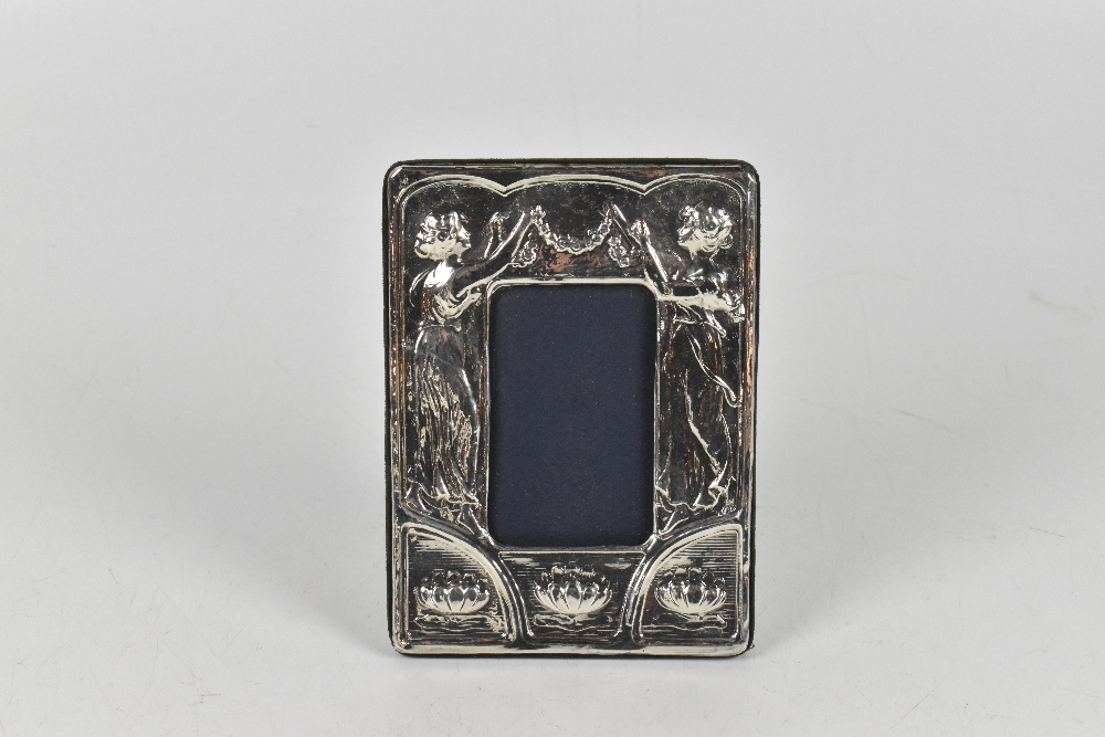 DAVID RICHARDS & SONS; an Elizabeth II hallmarked silver mounted easel back photograph frame in - Image 2 of 4