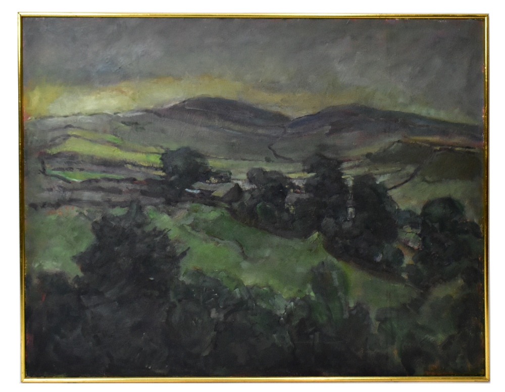 PETER SHAW (1926-1982); oil on canvas, landscape, signed and dated '73 lower right, 70 x 91cm,