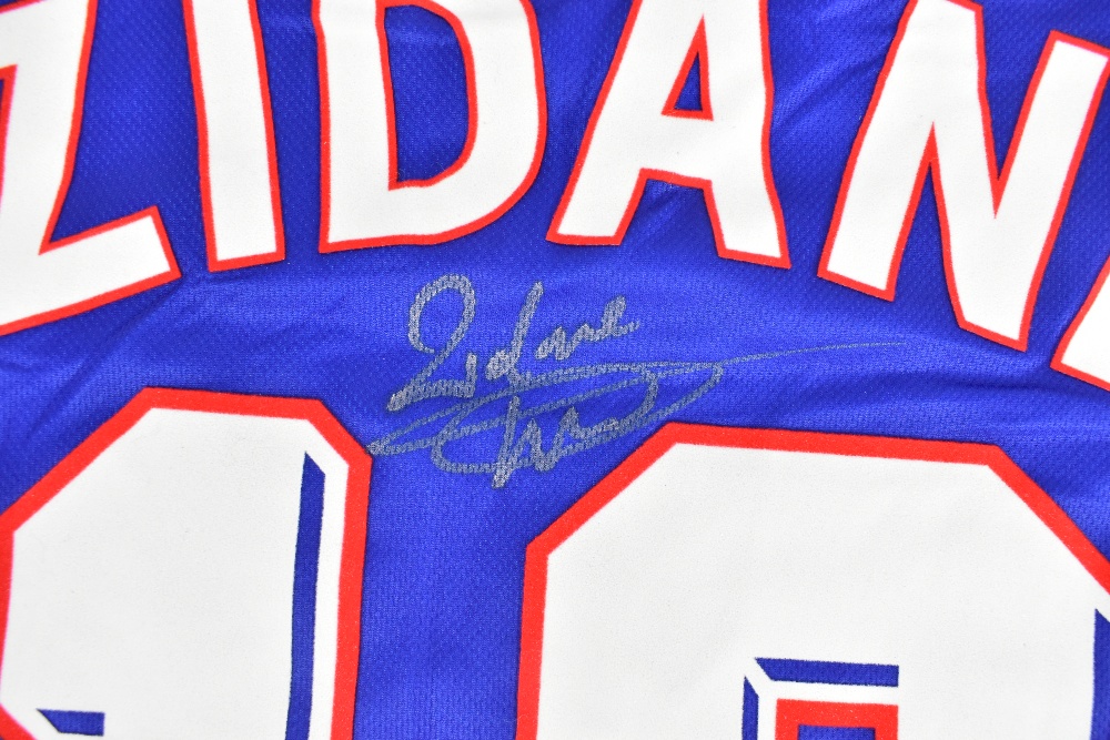 ZINEDINE ZIDANE; a replica FIFA World Cup France 1998 shirt, signed to back, size XXL. Additional - Image 3 of 3