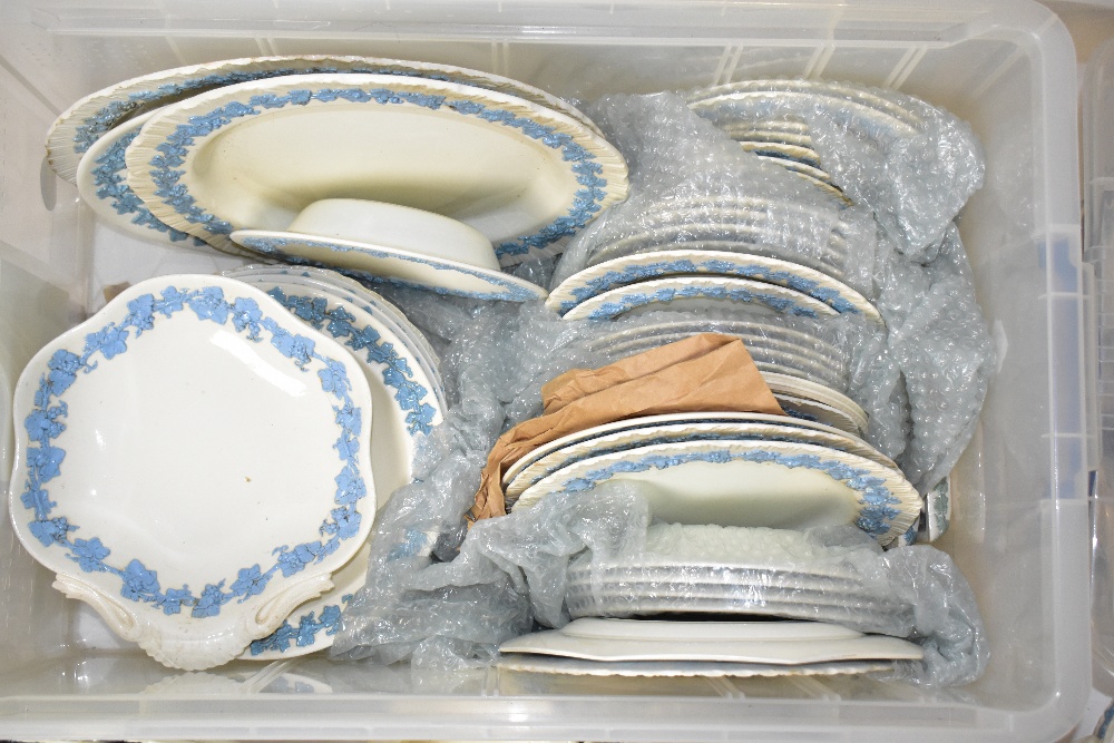 WEDGWOOD; a large collection of white Queen's Ware, including four footed bowls, various plates, - Image 2 of 3