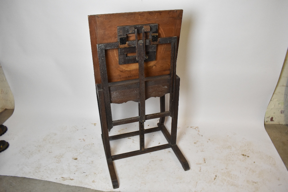 An unusual early 20th century artists easel/table, with adjustable rectangular panel above base - Image 3 of 4