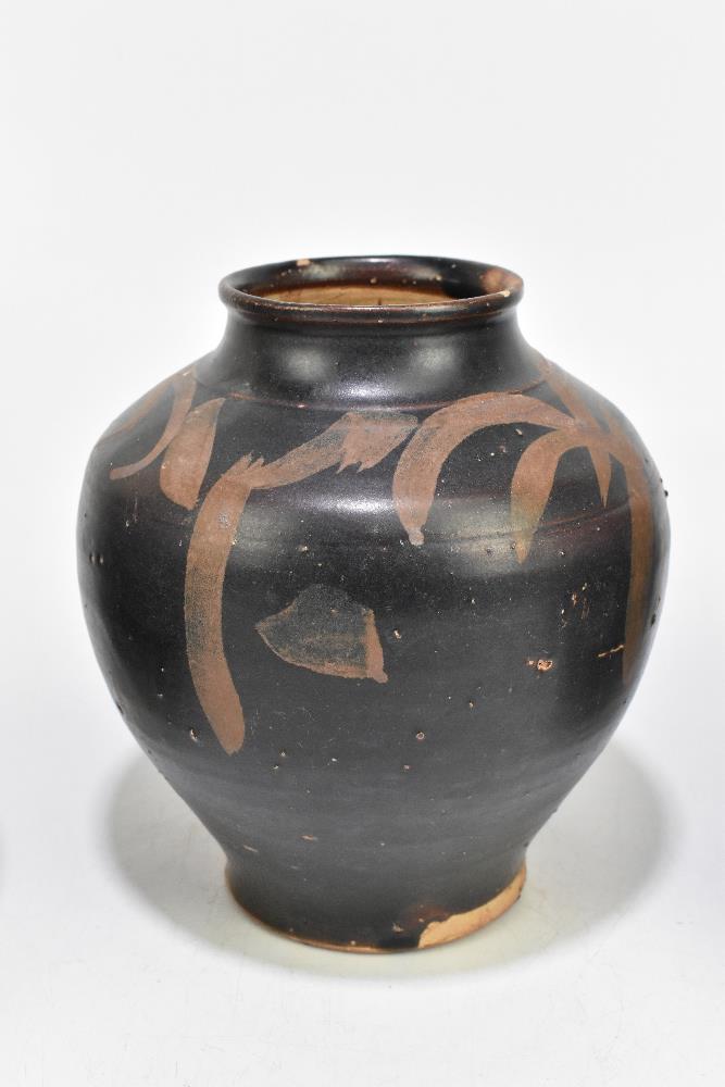 A Chinese Song Dynasty (960 - 1279 AD) brown glazed floral painted vase, height 21cm, a Song Dynasty - Image 3 of 5