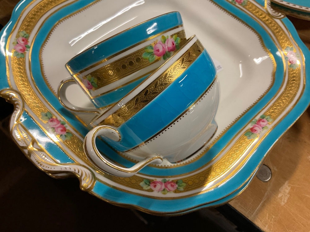 MINTON, a late 19th century blue and white and gilt part tea service, comprising two sandwich - Image 14 of 16