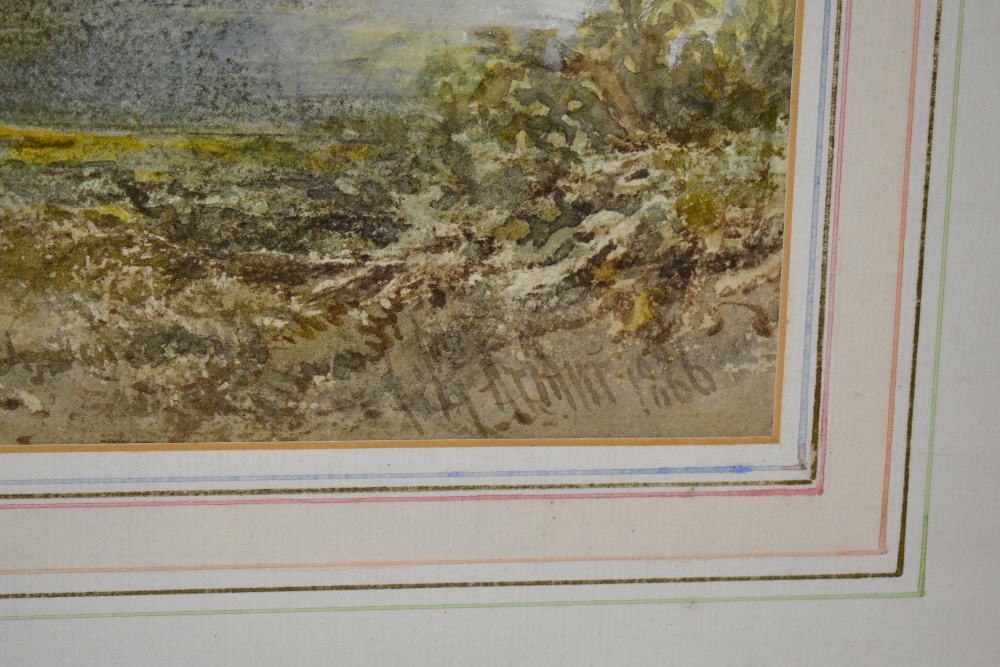 H. ARTHUR; 19th century watercolour, river landscape with figures and cattle, signed lower right, - Image 3 of 6
