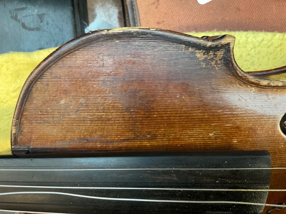A full size violin labelled 'Vincentius Postiglione Me Fecit Neapoli 1886', with two-piece back, - Image 9 of 18