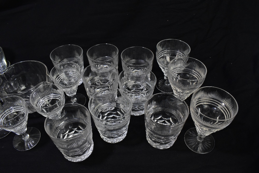 An Edwardian twenty-three piece part suite of drinking glasses, with other 19th century and later - Image 2 of 4