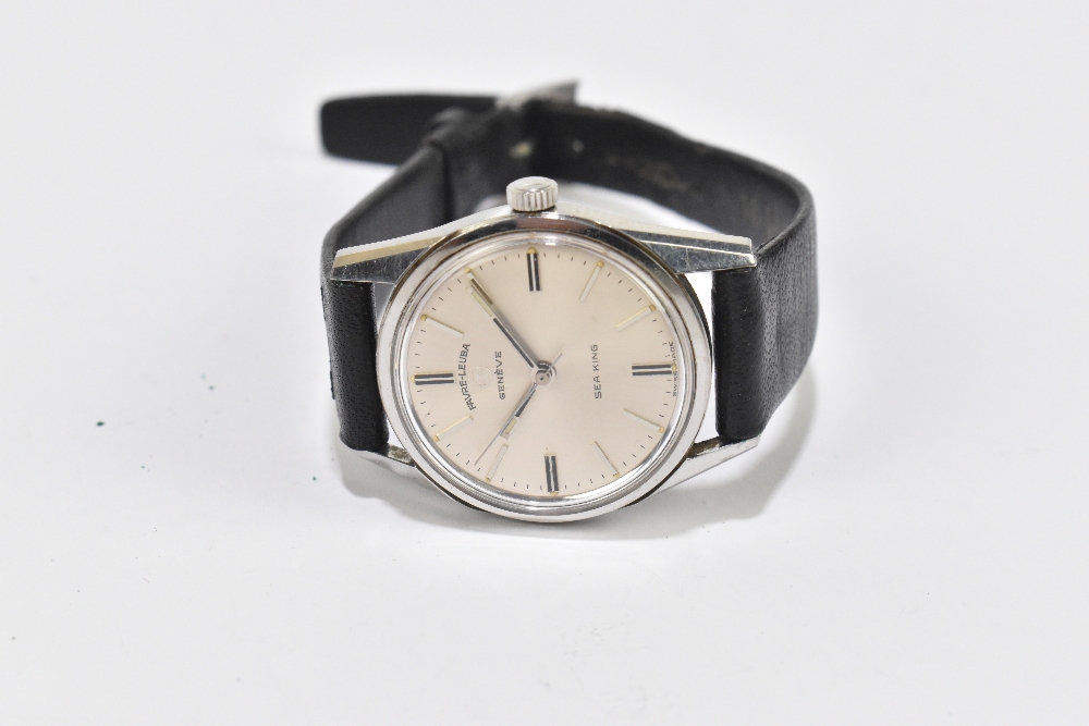 FAVRE-LEUBA; a gentleman's vintage stainless steel 'Sea King' wristwatch with baton markers to the - Image 3 of 3