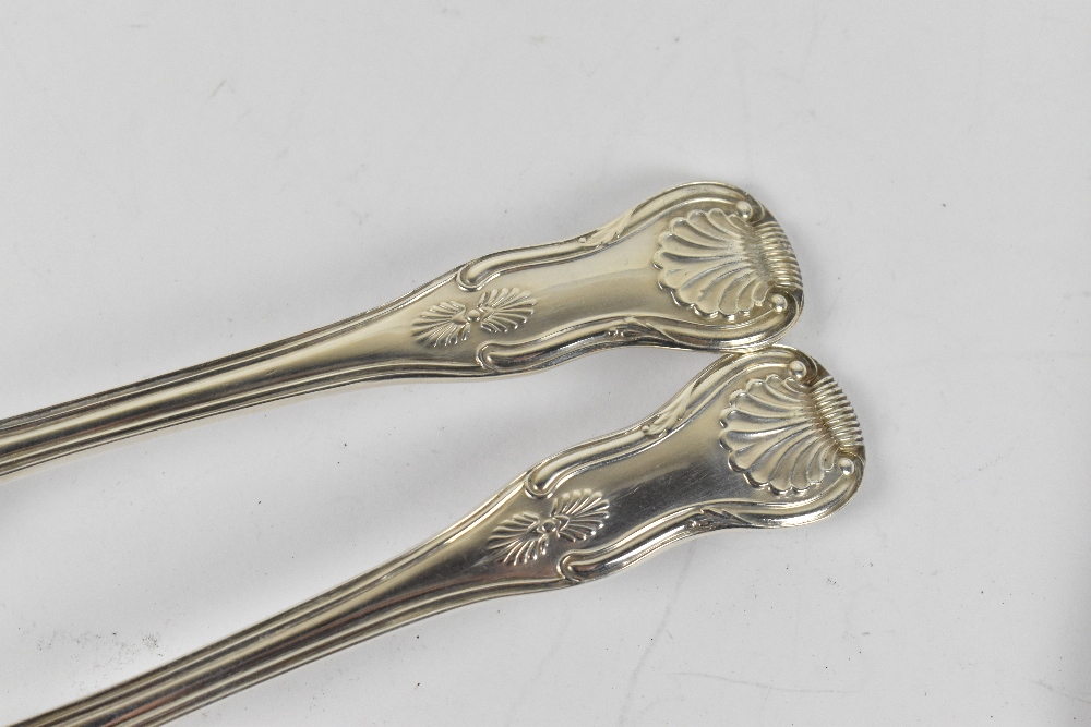 WILLIAM BATEMAN; a set of six George III hallmarked silver Kings pattern dessert spoons, London - Image 2 of 3