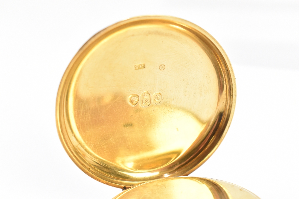 An early Victorian 18ct yellow gold open faced packet watch with Roman numerals to the circular - Image 3 of 4