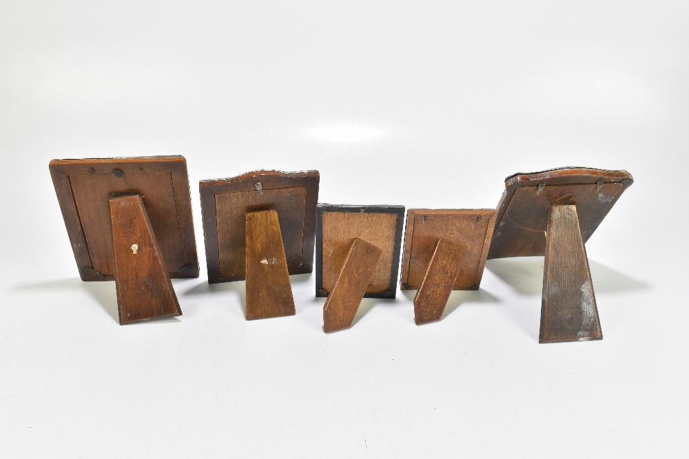 Three early 20th century hallmarked silver mounted photograph frames, the largest an oak backed - Image 2 of 2