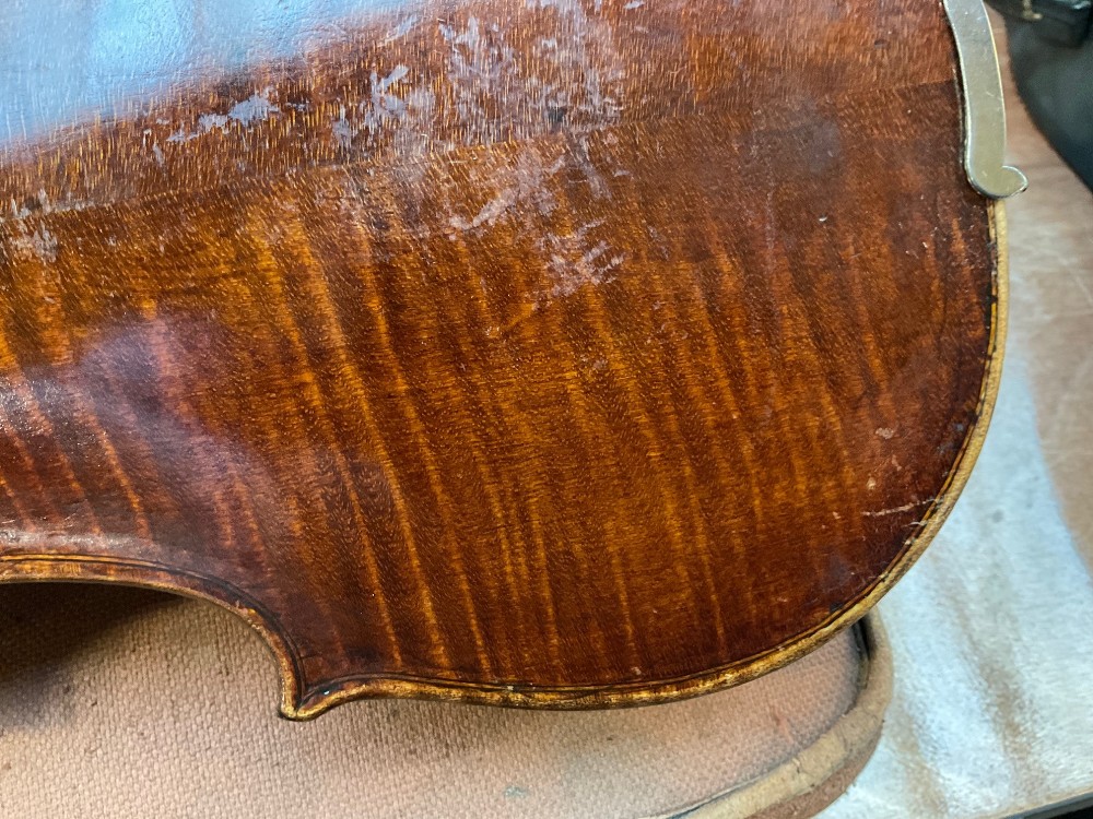A full size violin labelled 'Vincentius Postiglione Me Fecit Neapoli 1886', with two-piece back, - Image 15 of 18