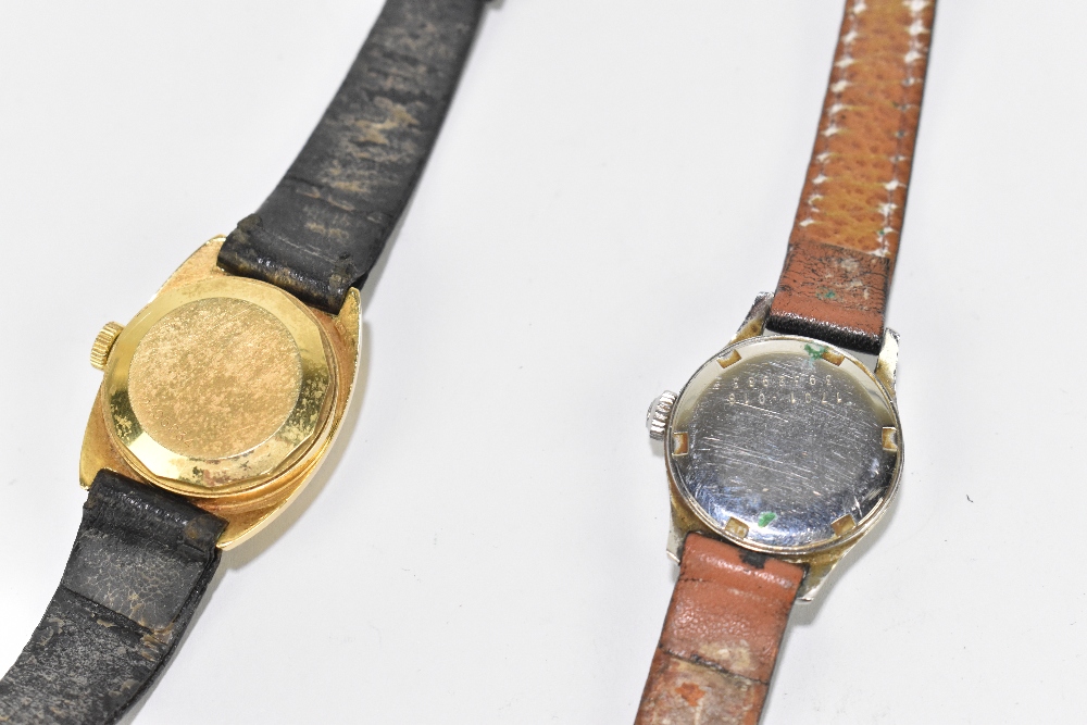 IWC (INTERNATIONAL WATCH CO); a lady's vintage 9ct gold wristwatch with baton markers to the - Image 3 of 3