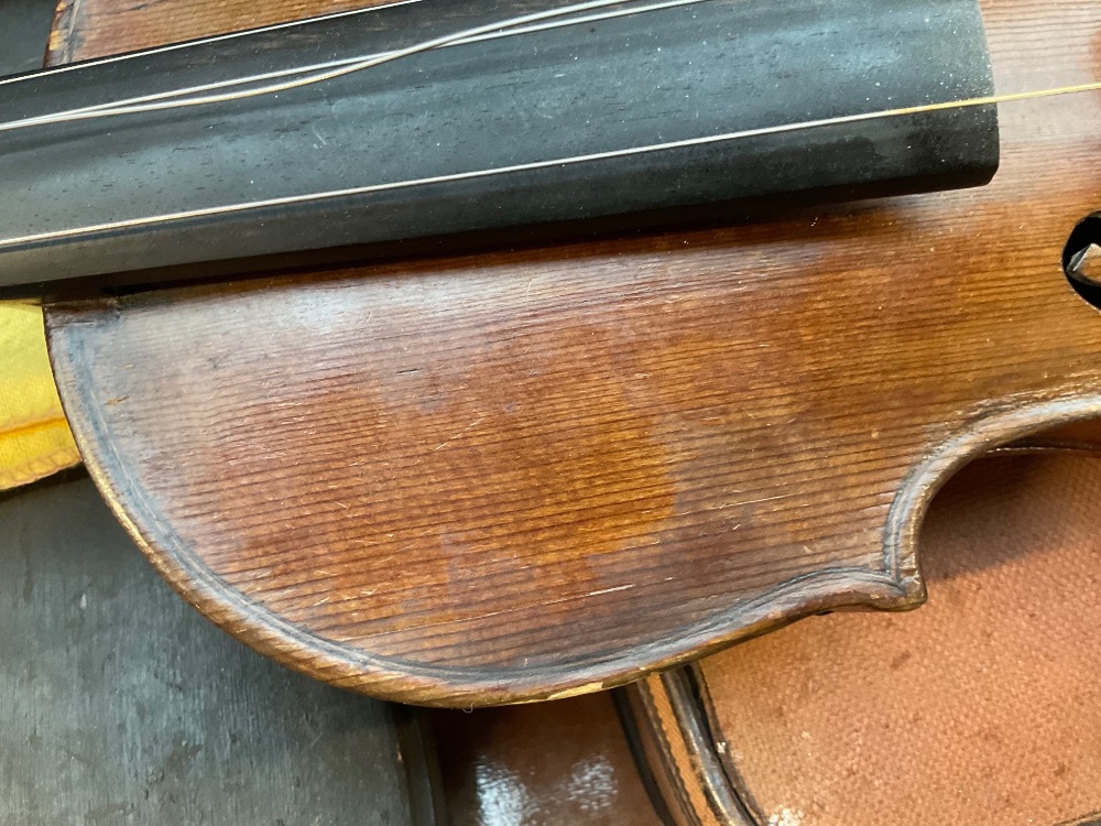A full size violin labelled 'Vincentius Postiglione Me Fecit Neapoli 1886', with two-piece back, - Image 8 of 18