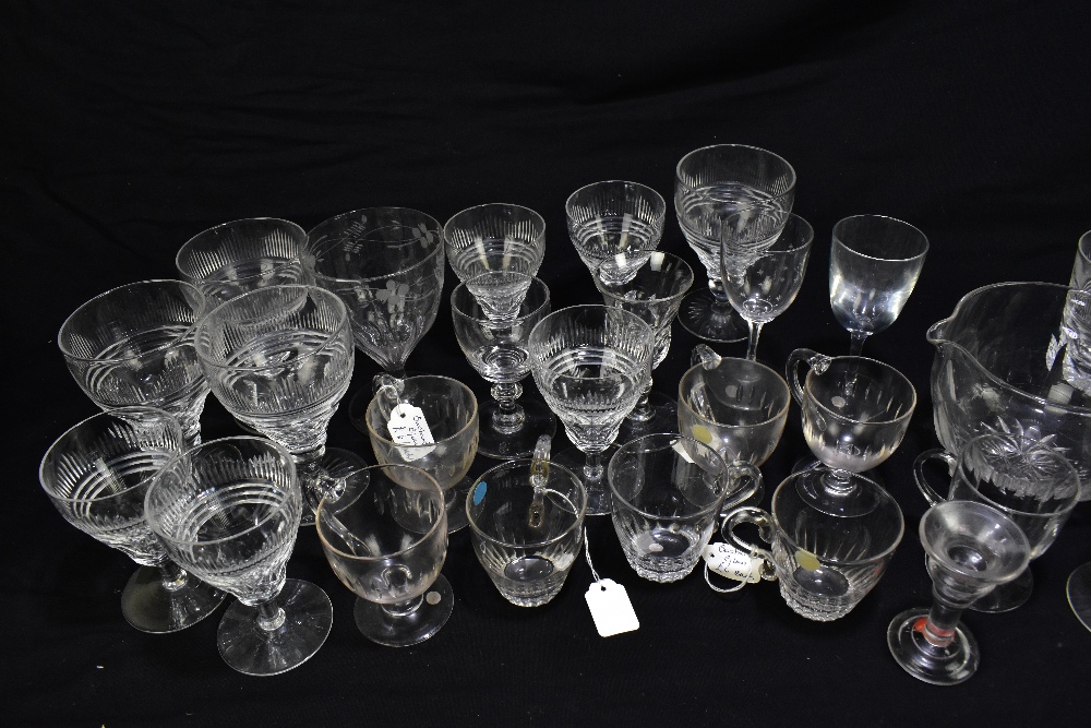 An Edwardian twenty-three piece part suite of drinking glasses, with other 19th century and later - Image 3 of 4