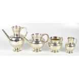 GOLDSMITHS ALLIANCE LIMITED AND CARRINGTON & CO; a Victorian hallmarked silver four piece matched