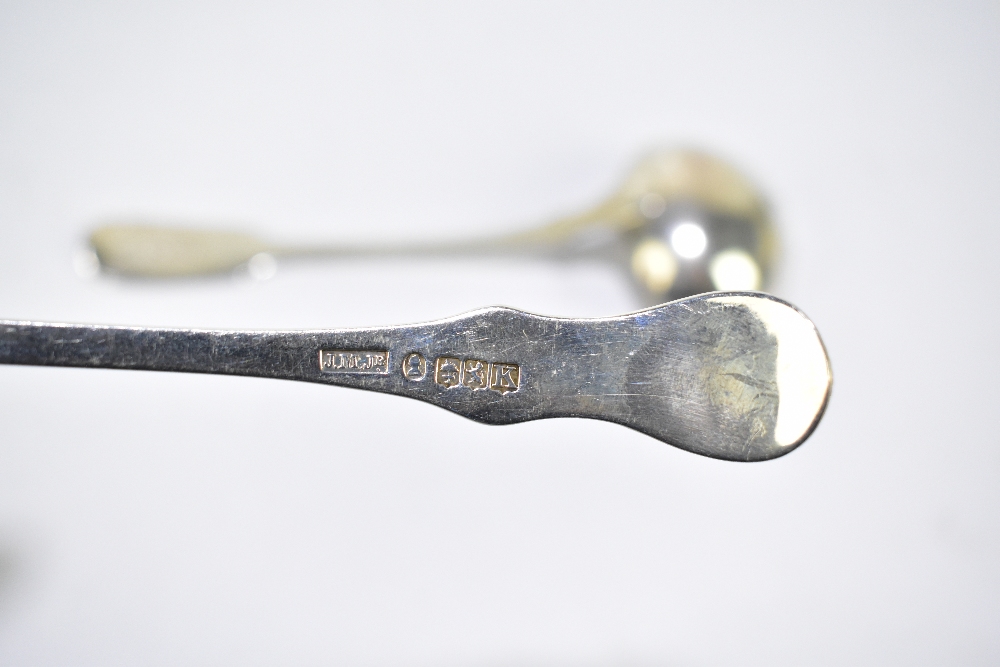 JOHN MUIR; a George IV hallmarked silver sauce ladle in the Kings pattern, Glasgow 1829, and further - Image 3 of 5