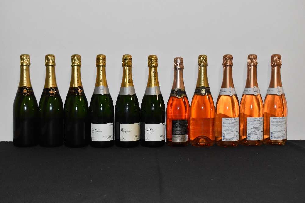 CHAMPAGNE; eleven bottles of mixed champagne including three bottles Rene Brisset Brut Champagne, - Image 2 of 2