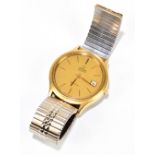 OMEGA; a gentleman's stainless steel and gold plated quartz De Ville wristwatch with date