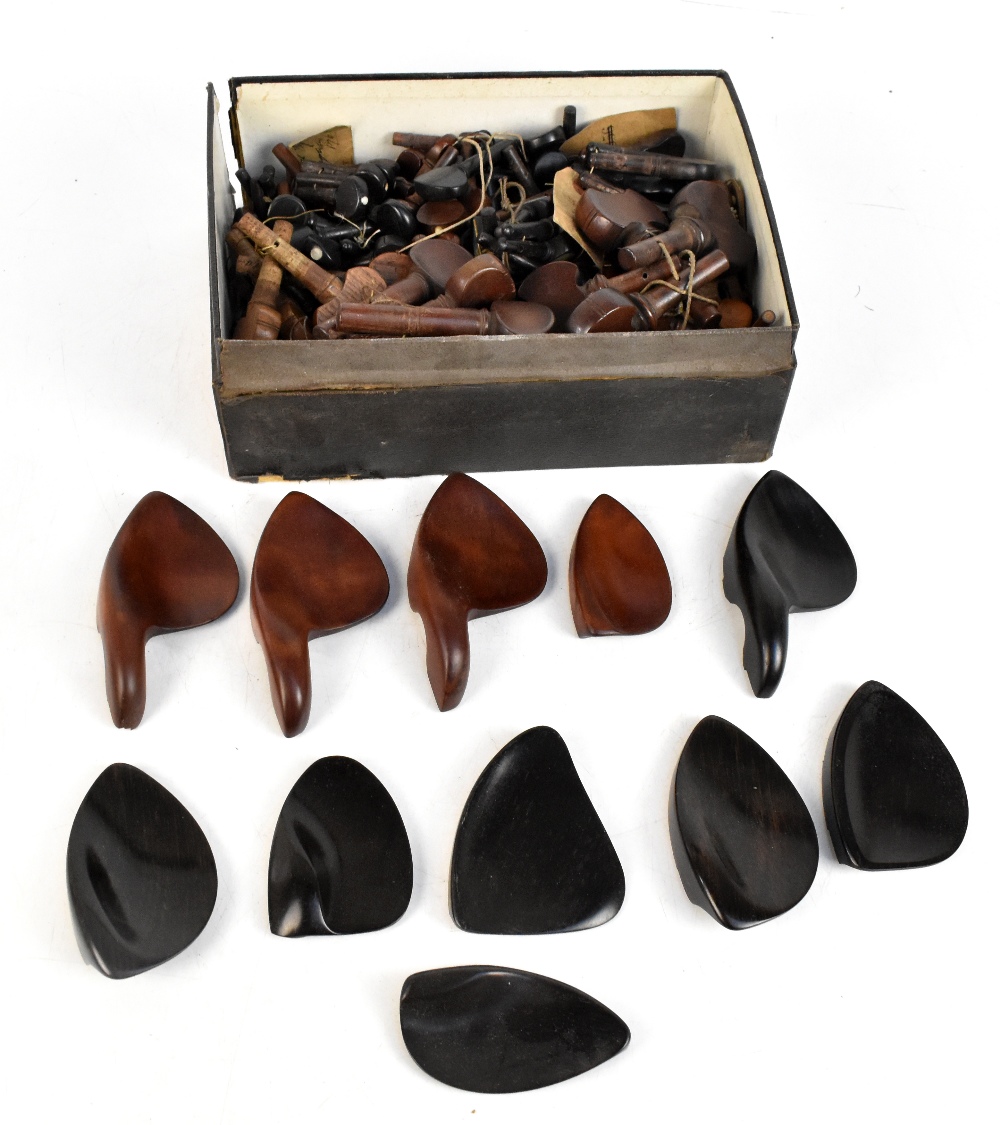 A good collection of pegs including numerous sets, ebony, rosewood, boxwood, for various