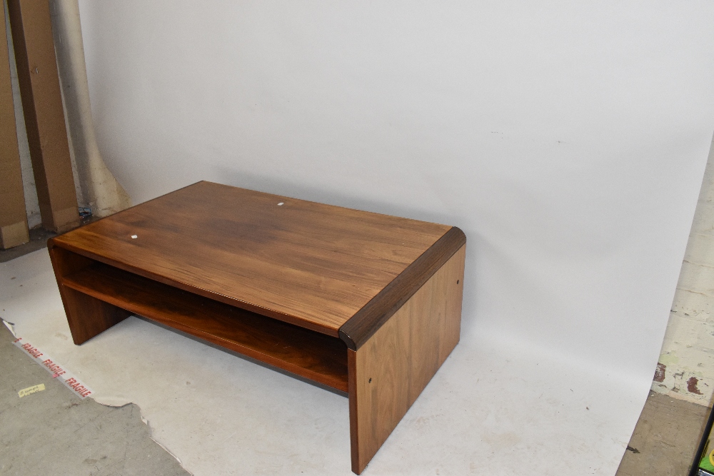 MANNER OF JENSEN FROKJAERAS; a 1970's Danish rosewood coffee table, with curved edges, height - Image 3 of 4