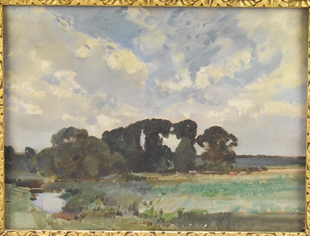 ATTRIBUTED TO HARRY WATSON (1871-1936); oil on panel, landscape with trees, unsigned, 28 x 38cm, - Image 2 of 5