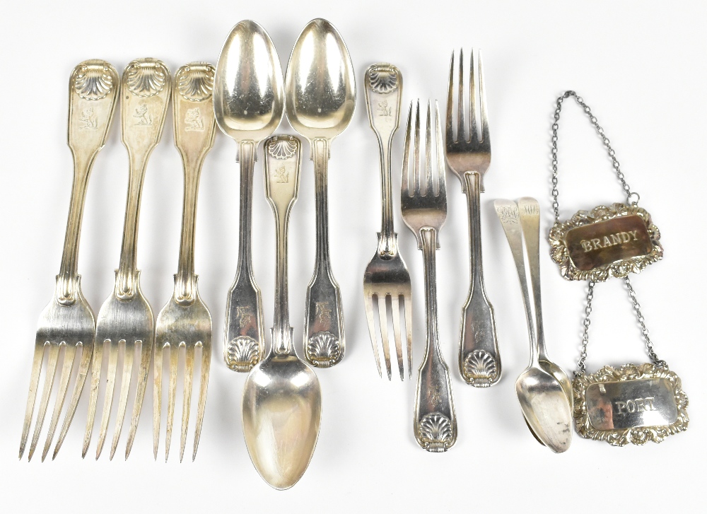 HAYNE & CARTER; a selection of Victorian hallmarked silver Fiddle, Shell, and Thread pattern