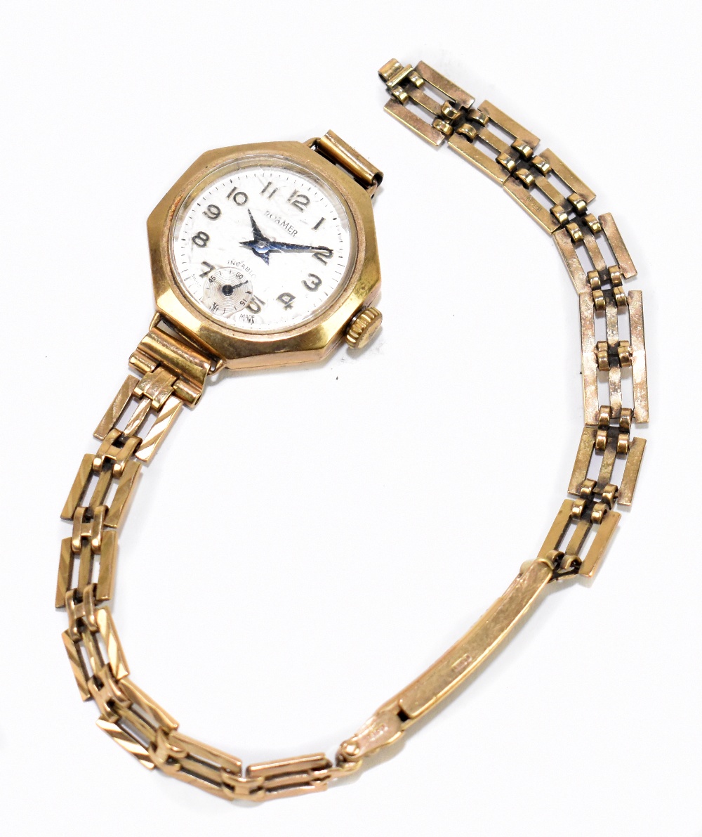 ROAMER; a lady's 9ct yellow gold wristwatch, 24.8g