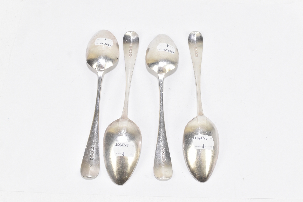 PETER & ANN BATEMAN; a set of four William IV hallmarked silver serving spoons of plain form, London - Image 2 of 3