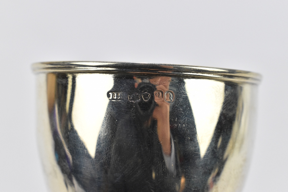 JOHN HUTSON; a William IV hallmarked silver wine funnel with applied linear panels, London 1831, - Image 3 of 3