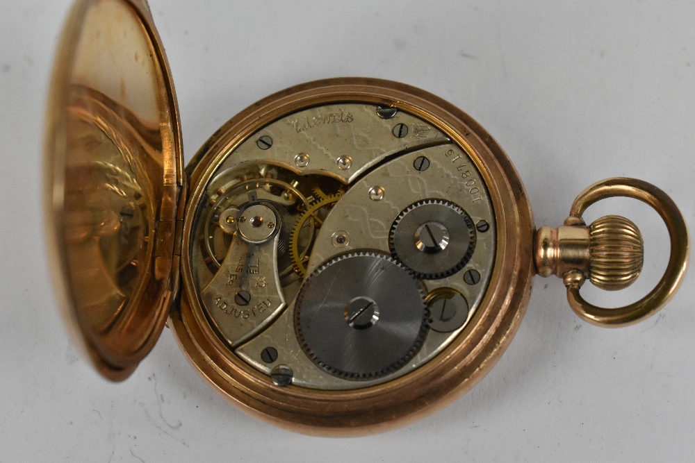 GRANT & SON, SOUTHSHIELDS; a gold plated crown wind full hunter pocket watch, with presentation - Image 5 of 5