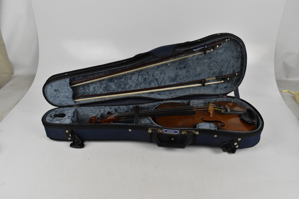 A full size violin labelled 'Vincentius Postiglione Me Fecit Neapoli 1886', with two-piece back, - Image 7 of 18