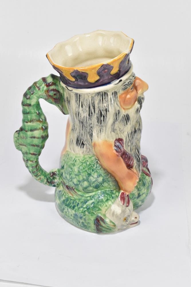 A Staffordshire character jug of Poseidon, height 26cm, with a commemorative Wedgwood mug. - Image 4 of 9