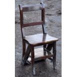 A reproduction metamorphic chair/ladder.