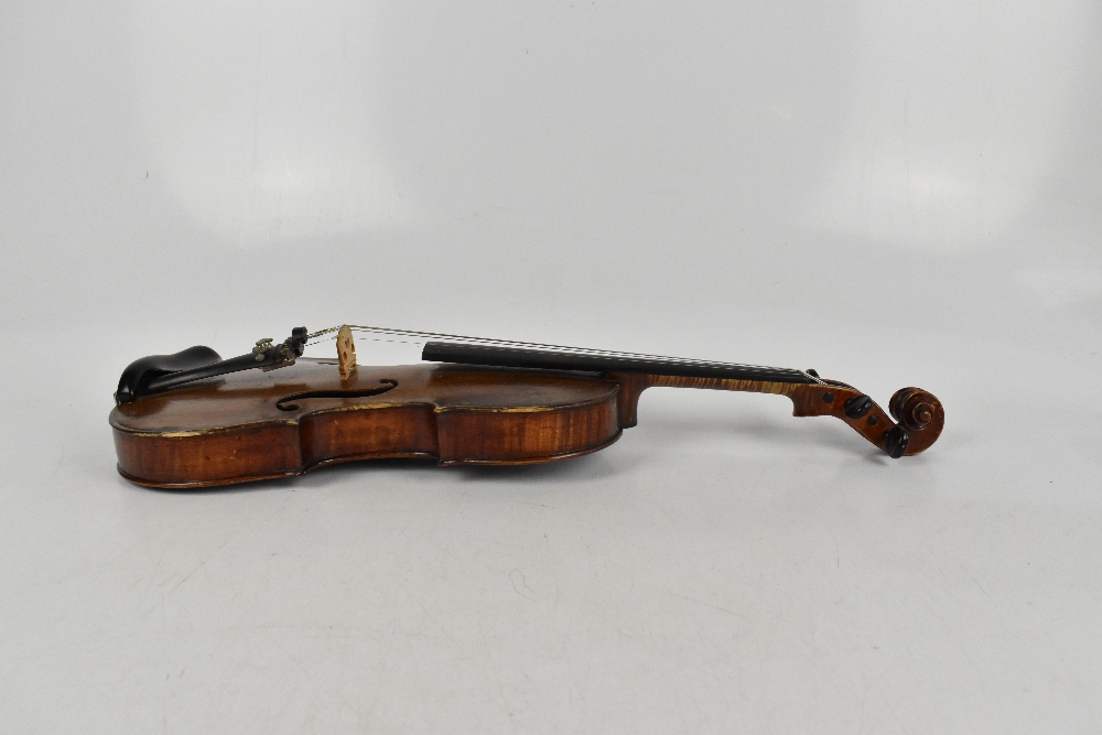 A full size violin labelled 'Vincentius Postiglione Me Fecit Neapoli 1886', with two-piece back, - Image 3 of 18